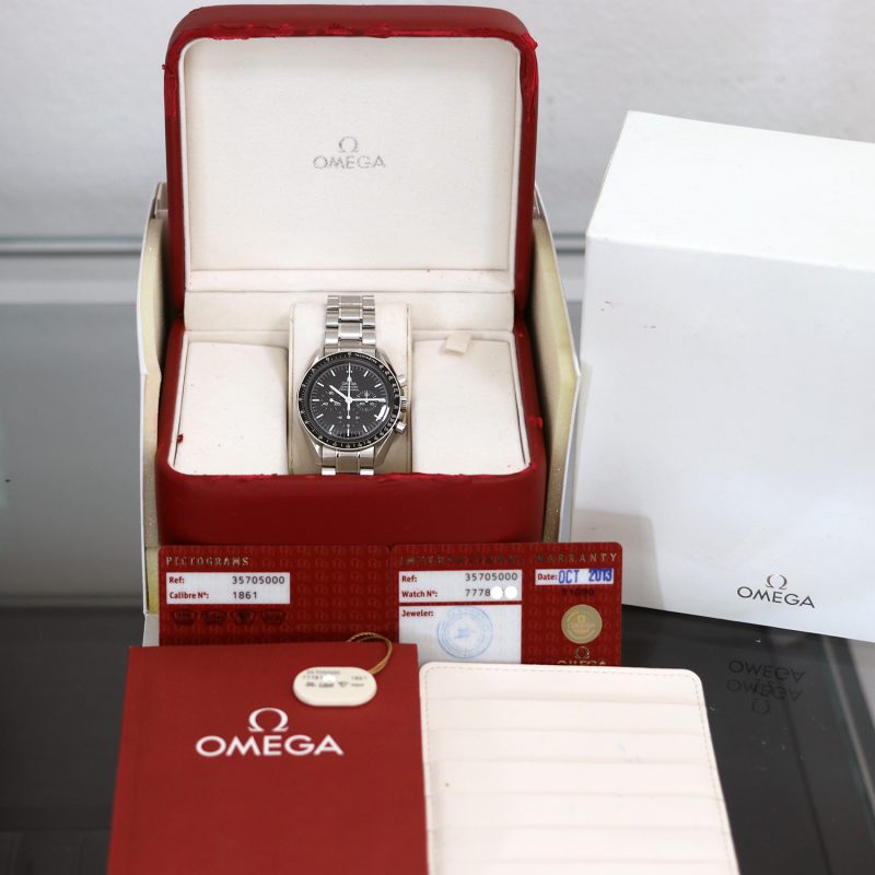 2013 Omega Speedmaster Professional Moonwatch 35705000 Handwound SS 42mm with original Box & Card - Image 14