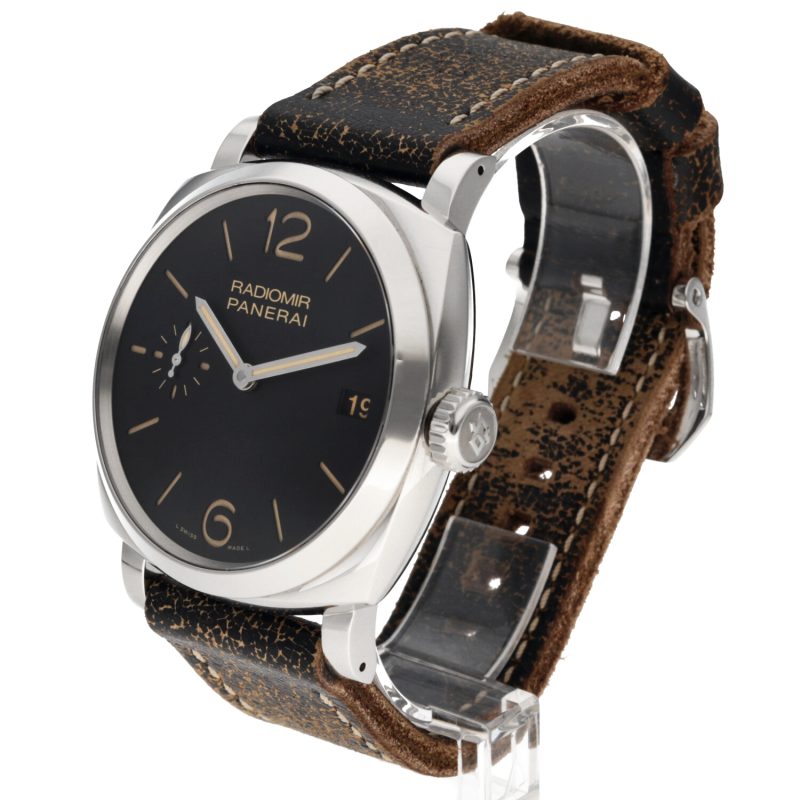 ca. 2013 Panerai Radiomir 1940 3 Days PAM00514 SS Handwound 47mm BLK "Sandwich" Dial with Box and Papers - Image 2