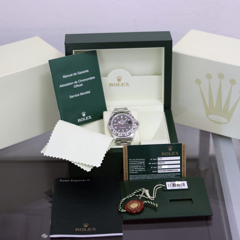 2011 Rolex Explorer II ref. 16570 BLK Dial 3186 Movement with Original Box and Card - Image 14