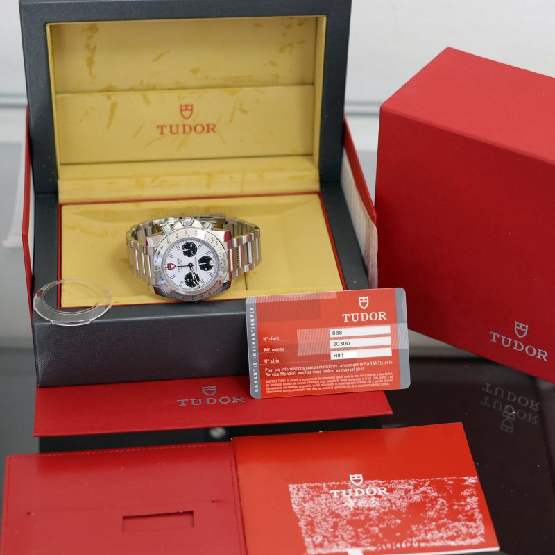 2008 Tudor Sport Chronograph ref. 20300 Quadrante "Porcellana" Panda con Scatola e Garanzia - immagine 13