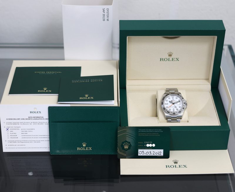 New Untouched 2022 Rolex Explorer II ref. 226570 White Dial - Image 13