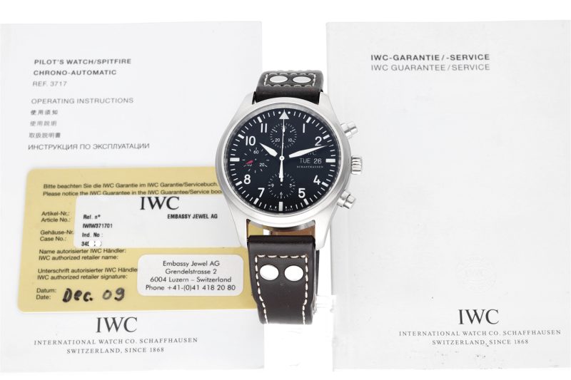 2009 IWC Pilot's Watch Chronograph IW3717-01 Stainless Steel Automatic 42mm BLK Dial - With Papers - Image 14