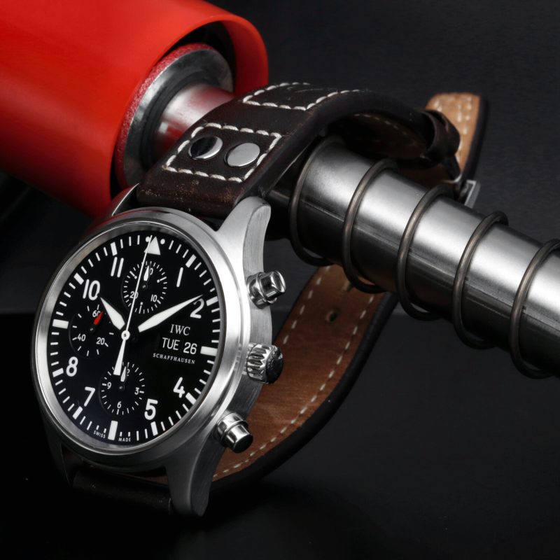 2009 IWC Pilot's Watch Chronograph IW3717-01 Acciaio Automatico 42mm - Con Garanzia Originale - immagine 4