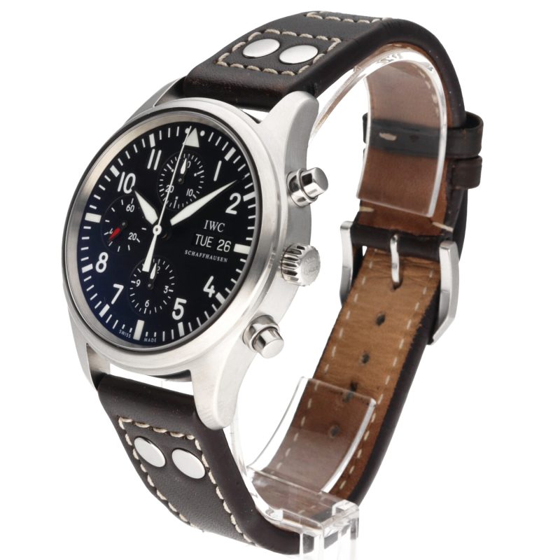 2009 IWC Pilot's Watch Chronograph IW3717-01 Acciaio Automatico 42mm - Con Garanzia Originale - immagine 2