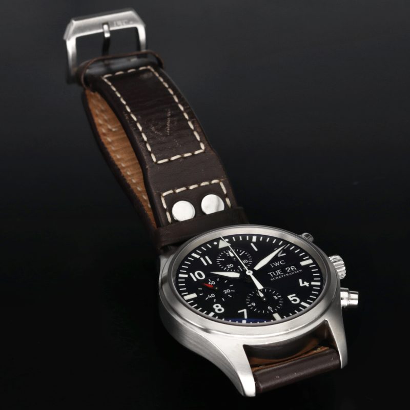 2009 IWC Pilot's Watch Chronograph IW3717-01 Acciaio Automatico 42mm - Con Garanzia Originale - immagine 10