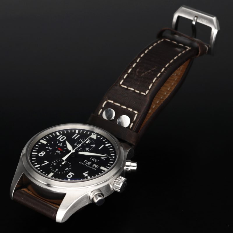 2009 IWC Pilot's Watch Chronograph IW3717-01 Acciaio Automatico 42mm - Con Garanzia Originale - immagine 11