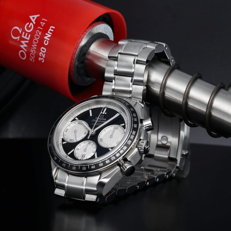 2015 Omega Speedmaster Racing Co-Axial 32630405001002 Inverted Panda con Scatola e Garanzia Nuovo Mai Indossato con Pellicole - immagine 10