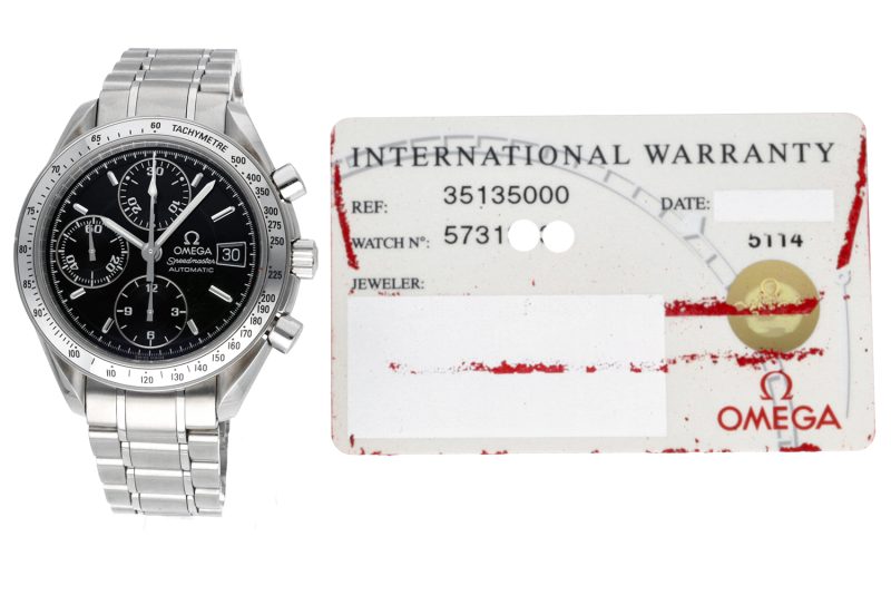 ca. 1998 Omega Speedmaster Date 40 ref. 35135000 with Box - Serviced by Official Omega Certificate Service Center - Image 16