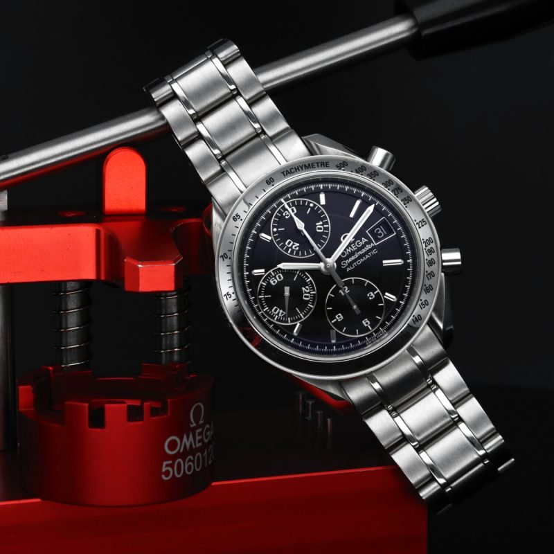 ca. 1998 Omega Speedmaster Date 40 ref. 35135000 with Box - Serviced by Official Omega Certificate Service Center - Image 4