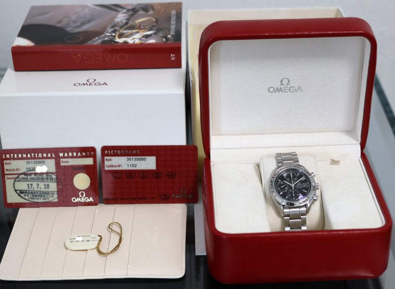 ca. 2000 Omega Speedmaster Date 40 ref. 3513.50.00 with Box and Papers Serviced by Official Omega Certificate Service Center - Image 16