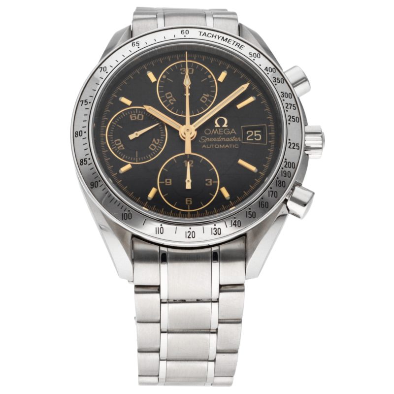 ca. 1999 Omega Speedmaster Date 35135400 Black Dial with Hands and Markers Gold Plated Limited Edition to Japan Market - Serviced by Official Omega Certificate Service Center - Image 3