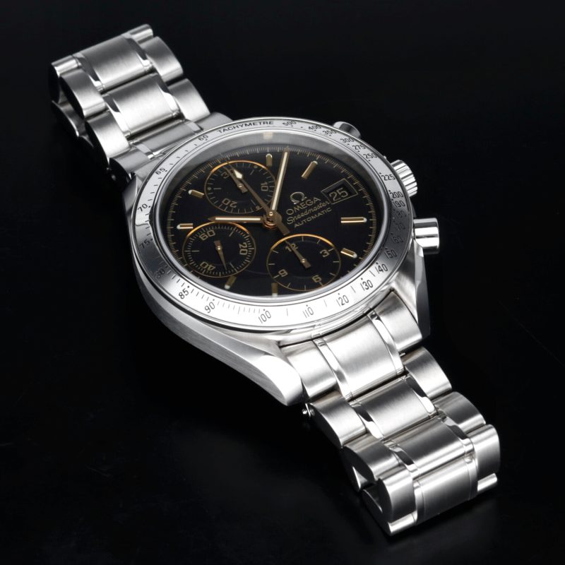 ca. 1999 Omega Speedmaster Date 35135400 Black Dial with Hands and Markers Gold Plated Limited Edition to Japan Market - Serviced by Official Omega Certificate Service Center - Image 11