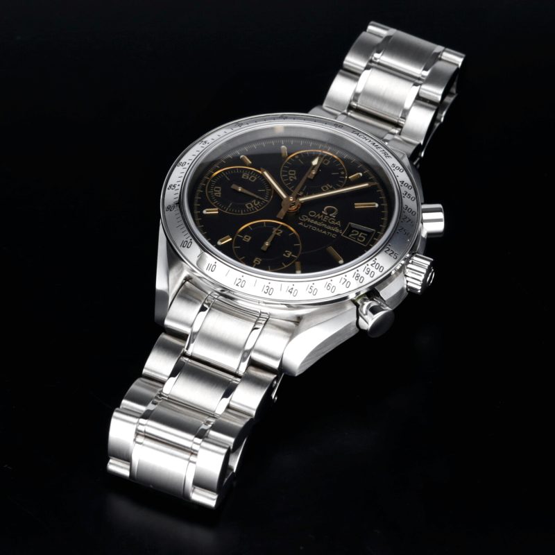 ca. 1999 Omega Speedmaster Date 35135400 Black Dial with Hands and Markers Gold Plated Limited Edition to Japan Market - Serviced by Official Omega Certificate Service Center - Image 12