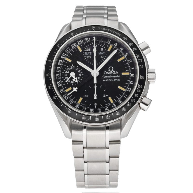 1995 Omega Speedmaster Day Date 35205000 Quadrante Trizio Indici Invecchiati Color Crema - immagine 3