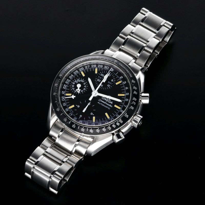 1995 Omega Speedmaster Day Date 35205000 Quadrante Trizio Indici Invecchiati Color Crema - immagine 11