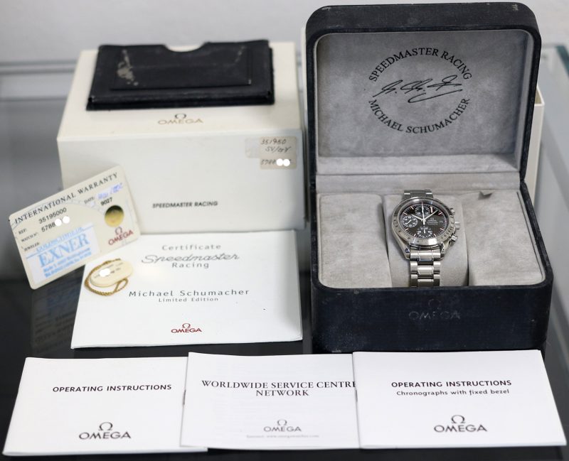 2002 Omega Speedmaster Racing Michael Schumacher Limited Edition 35195000 with Box & Card - Omega Serviced - Image 16