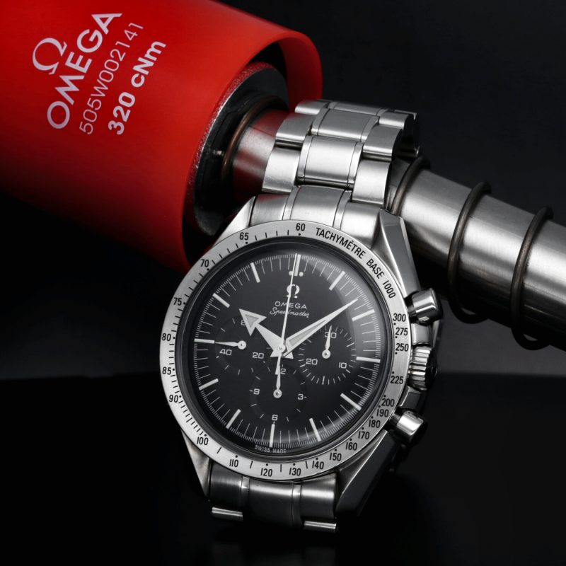 ca. 1998 Omega Speedmaster Replica 57 Broad Arrow ref. 35945000 with Original Omega Box and Card - Image 4