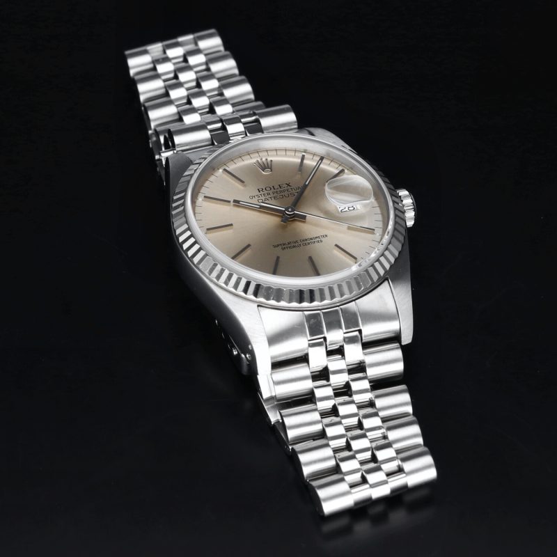 1989 Rolex Datejust 36 ref. 16234 Quadrante Argento Virato Champagne - Scatola e Garanzia - Revisionato - immagine 11