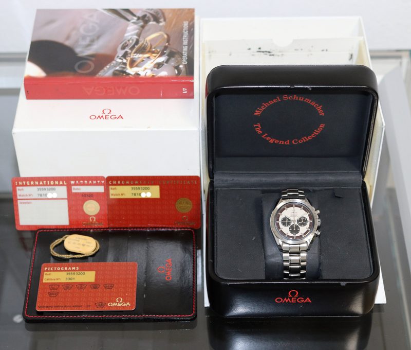 ca. 2006 Omega Speedmaster 35593200 Michael Schumacher "Legend" Scatola e Garanzia - immagine 15