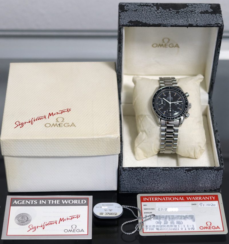 1991 Omega Speedmaster Automatico Reduced ref. 35105000 con Scatola e Garanzia Originale - immagine 15