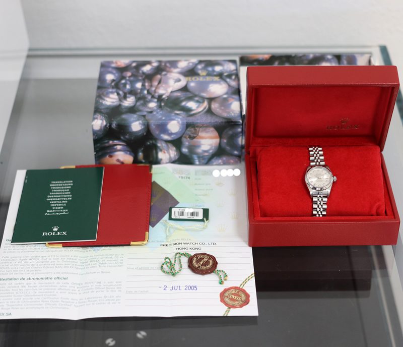 2003 Rolex Lady Datejust ref. 79174 Quadrante Argento con Diamanti - Scatola e Garanzia - immagine 16