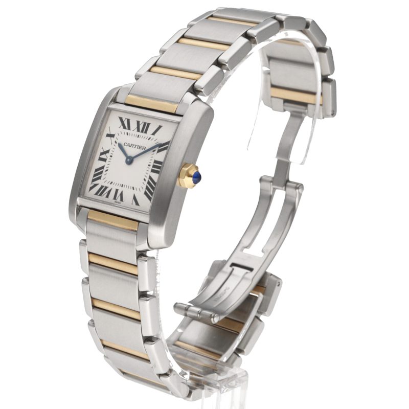 1998 Cartier Lady Mid-Size Tank Francaise Gold & Steel ref. 2301 with Box and Papers - Image 2