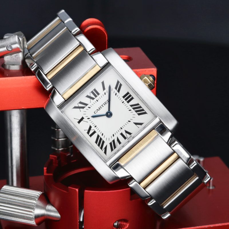 1998 Cartier Lady Mid-Size Tank Francaise Gold & Steel ref. 2301 with Box and Papers - Image 4