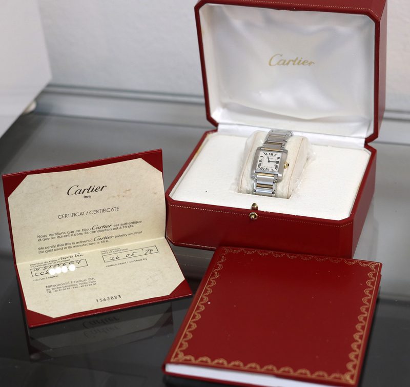 1998 Cartier Lady Mid-Size Tank Francaise Gold & Steel ref. 2301 with Box and Papers - Image 16