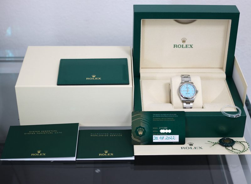 2022 Unworn Rolex Oyster Perpetual 31mm ref. 177200 Tiffany Dial, Box+Card+Booklets - Image 16