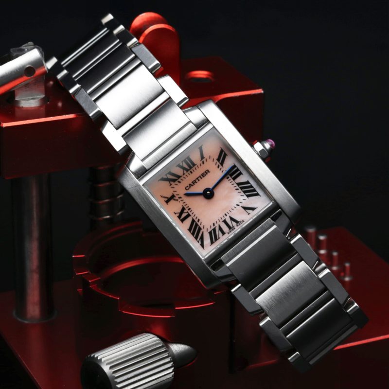 2006 Cartier ref. W51008Q3 / 2384 Tank Francaise Orologio Donna Quarzo Quadrante Madreperla Rosa. Scatola e Garanzia - immagine 7