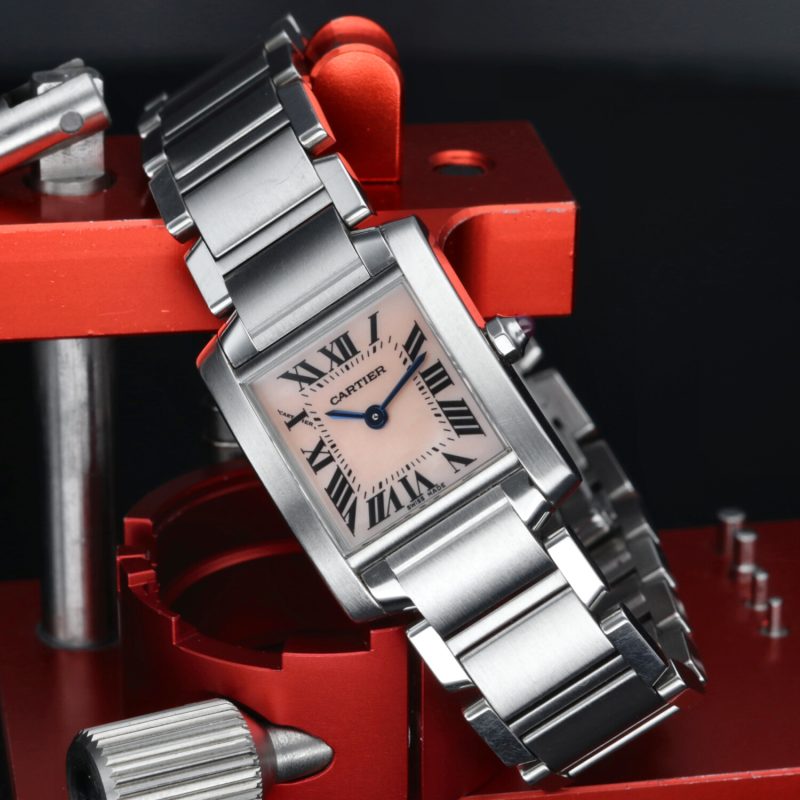 2006 Cartier ref. W51008Q3 / 2384 Tank Francaise Orologio Donna Quarzo Quadrante Madreperla Rosa. Scatola e Garanzia - immagine 4