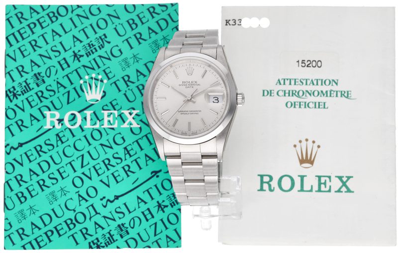 2001 Rolex ref. 15200 Oyster Perpetual Date 34 mm Mai Indossato con Garanzia Originale - immagine 15