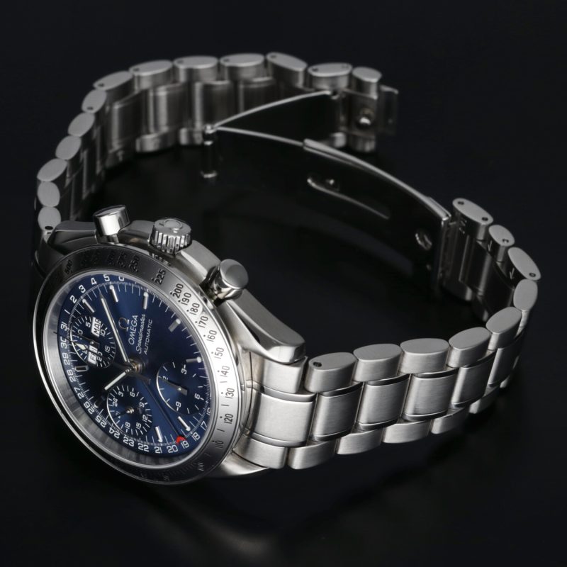 ca. 2000 Omega 35238000 Speedmaster Day-Date Mk40 Blue, Box+Booklets+Papers+Omega Serviced - Image 14