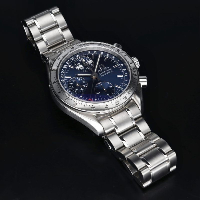 ca. 2000 Omega 35238000 Speedmaster Day-Date Mk40 Blue, Box+Booklets+Papers+Omega Serviced - Image 11