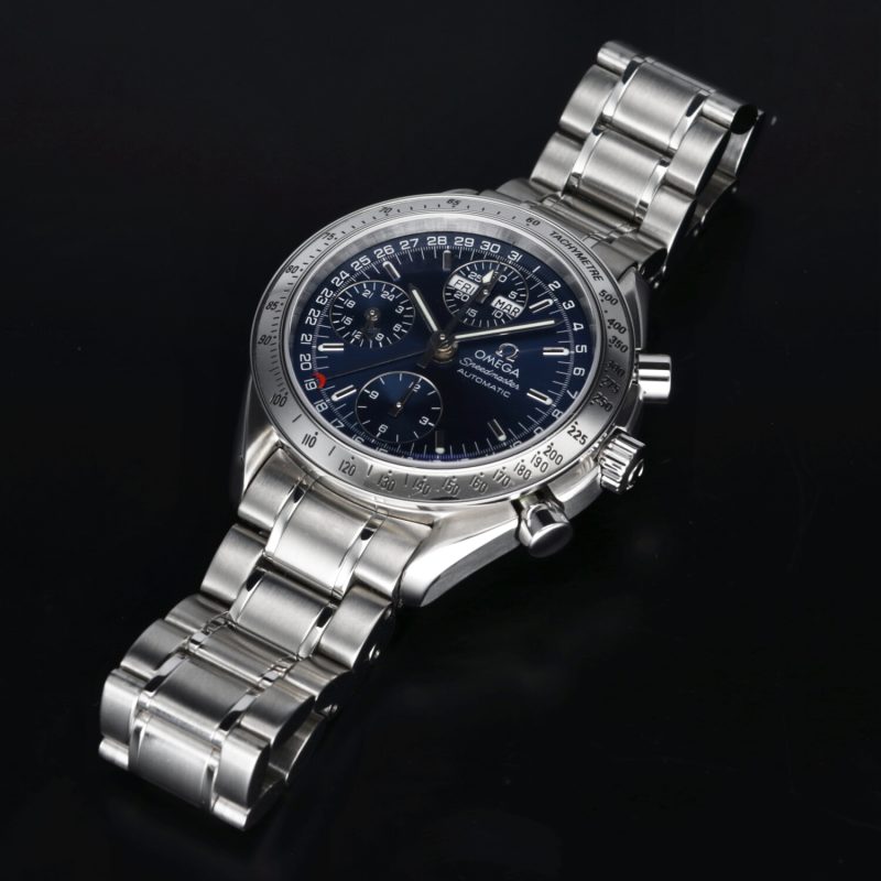 ca. 2000 Omega 35238000 Speedmaster Day-Date Mk40 Blue, Box+Booklets+Papers+Omega Serviced - Image 12