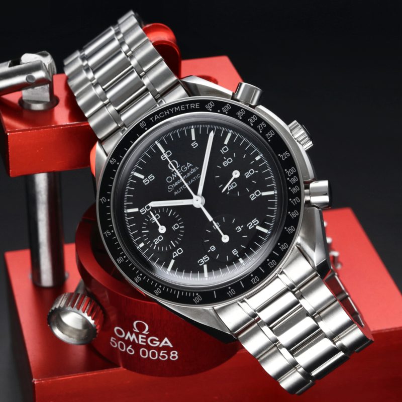 2002 Omega ref. 35105000 Speedmaster Automatico Reduced, Mai Indossato, Scatola+Libretto+Garanzia+Omega Penna/Notebook - immagine 4