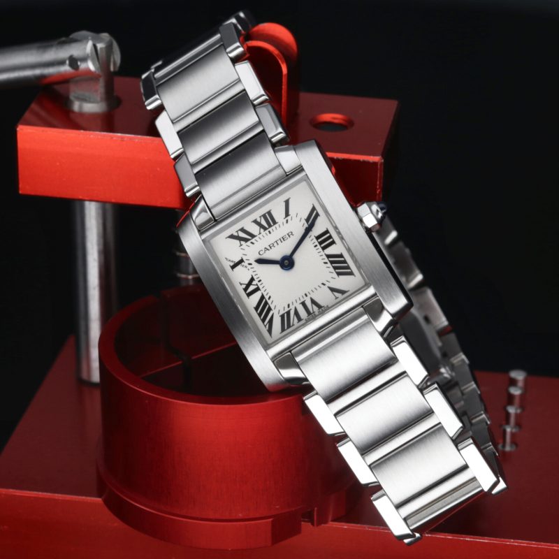 2014 Cartier ref. W51008Q3 / 2384 Ladies Quartz Tank Française 20 x 25 mm. Box+Booklets+Papers - Image 4