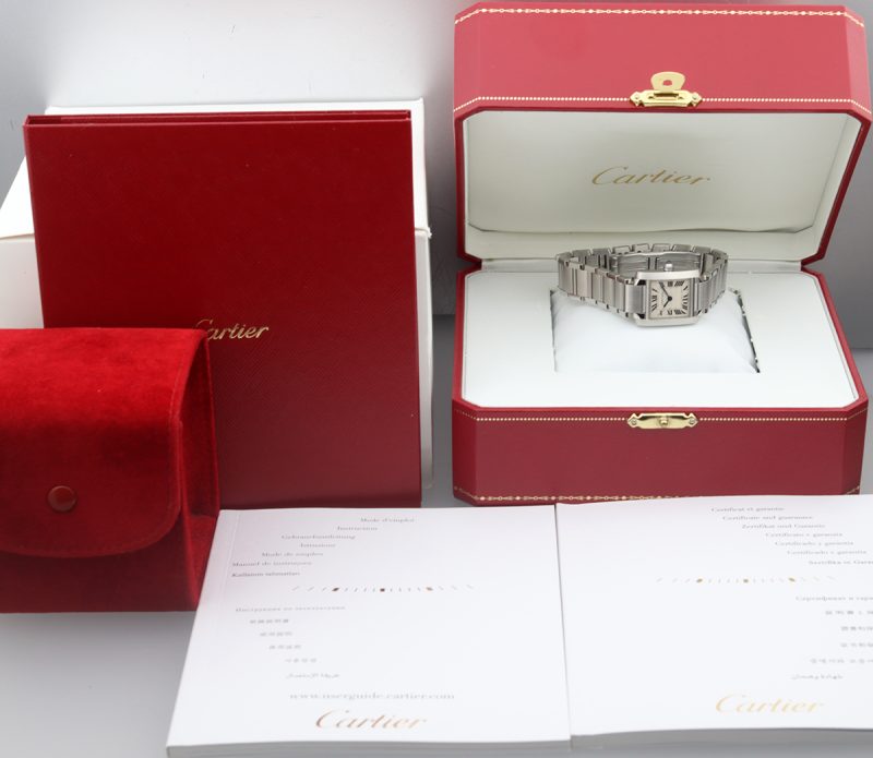 2014 Cartier ref. W51008Q3 / 2384 Ladies Quartz Tank Française 20 x 25 mm. Box+Booklets+Papers - Image 16