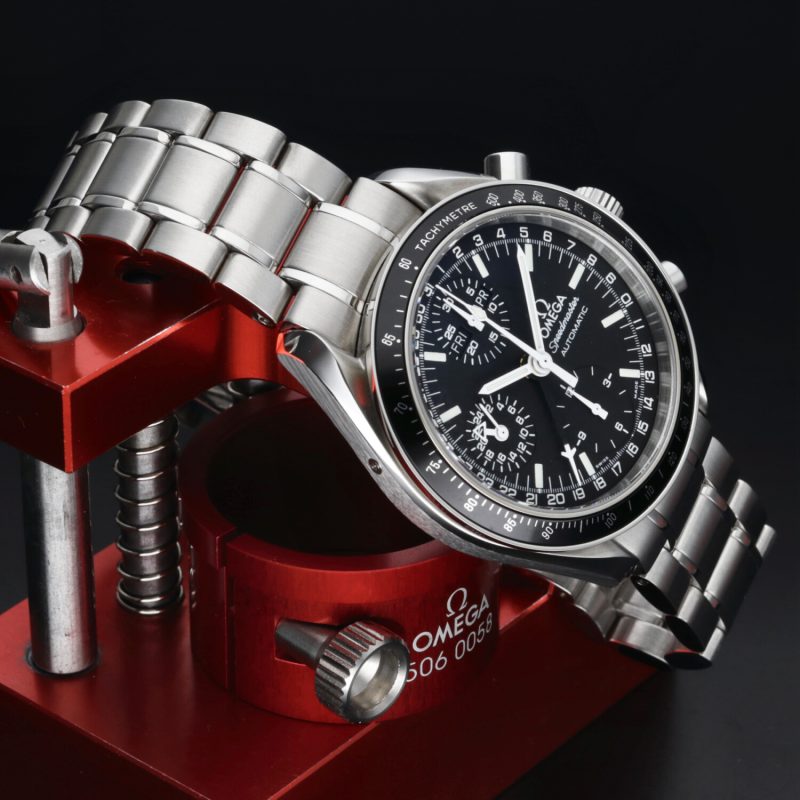 2001 Nuovo NOS Omega ref. 35205000 Speedmaster Day-Date Mk40, Scatola & Garanzia Originale - immagine 5