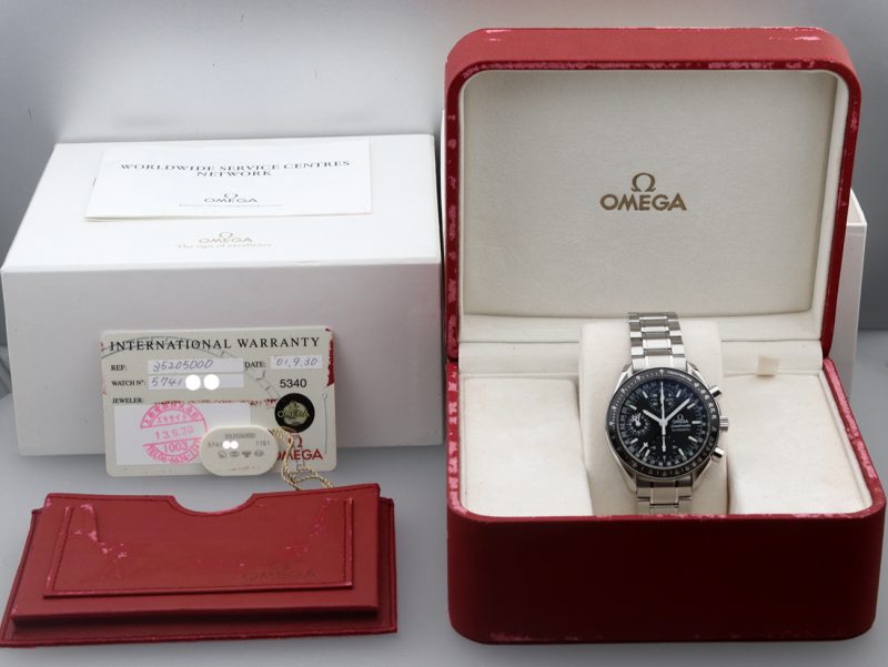 2001 Nuovo NOS Omega ref. 35205000 Speedmaster Day-Date Mk40, Scatola & Garanzia Originale - immagine 16