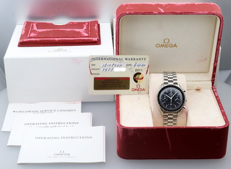 2000 Omega ref. 35105000 Speedmaster Automatico Reduced 39mm, Scatola+Libretti+Garanzia - immagine 16