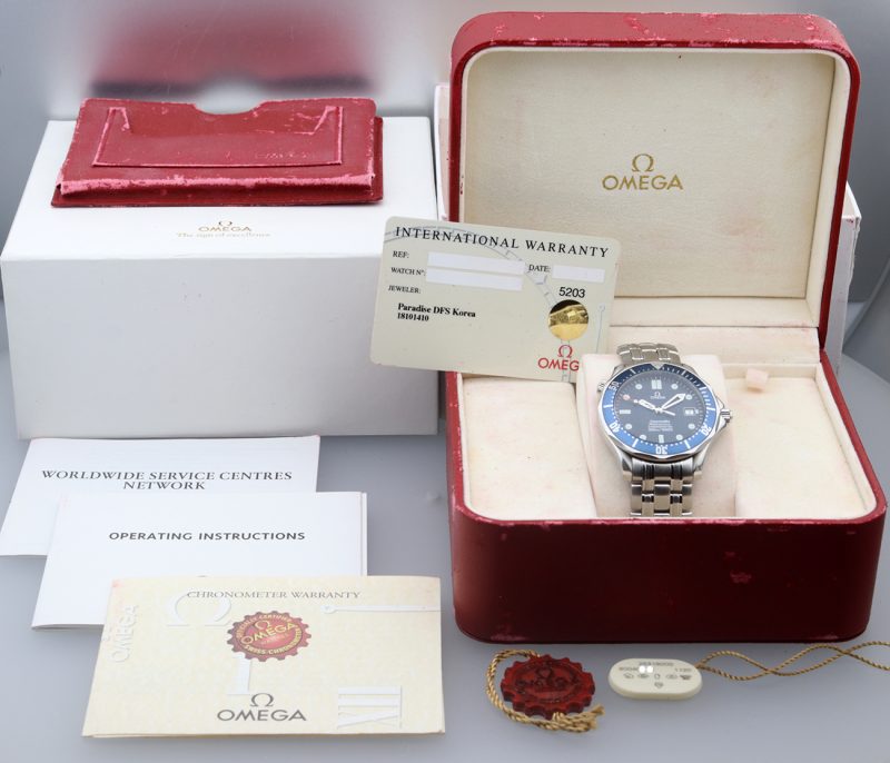 2002 ca. Omega ref. 25318000 Bond Seamaster 300M Automatico 41 mm, Scatola+Garanzia+Libretti+Revisione Omega - immagine 16