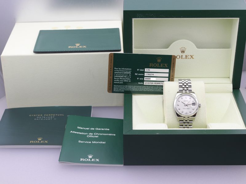 2013 Rolex ref. 178274 Lady Datejust Automatic 31 mm. Factory Diamond Dial. Box, Booklets, Card, Serviced! - Image 16