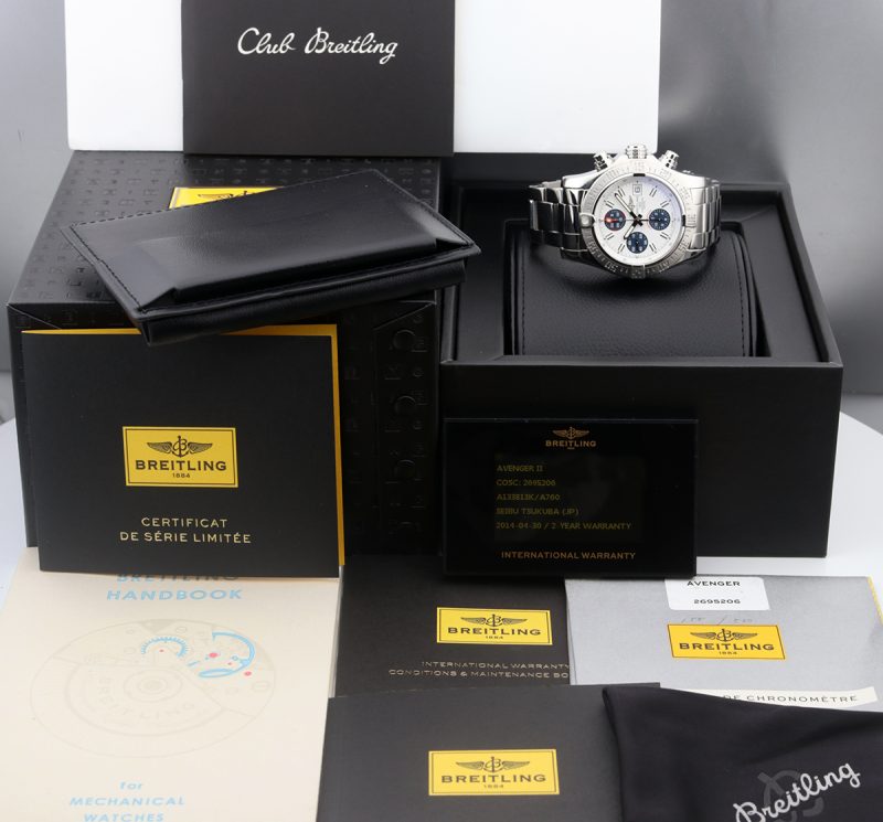 2014 Breitling ref. A133813K/A760 Avenger II Automatico 43 mm. Japan Limited Quadrante Panda, Full-set - immagine 17