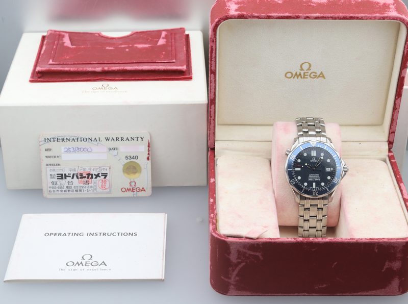 ca. 2002 Unpolished Omega ref. 25318000 Bond Seamaster Diver 300M Automatic 41 mm. Box, Booklet, Card - Image 16