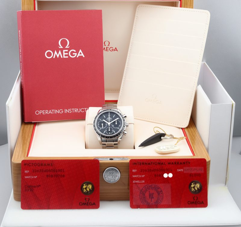 2019 Unpolished Omega 32630405001001 Speedmaster Racing Co-Axial Chronograph 40mm, Box and Cards - Image 16