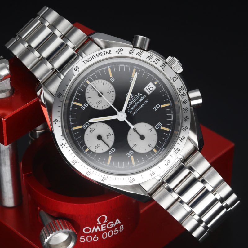 ca. 1995 Omega 35115000 Speedmaster Date 39mm Reverse Panda Dial. Box, Booklet, Card, Omega Serviced - Image 4