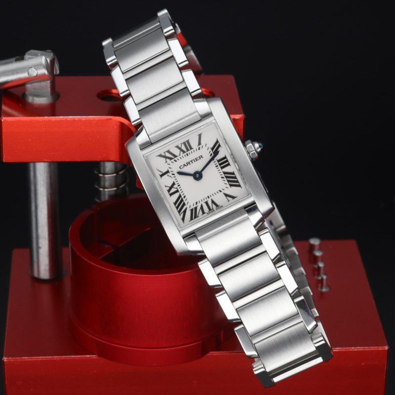 1999 Cartier ref. W51008Q3 / 2384 Ladies Quartz Tank Française 20 x 25 mm. Full-set - Image 5