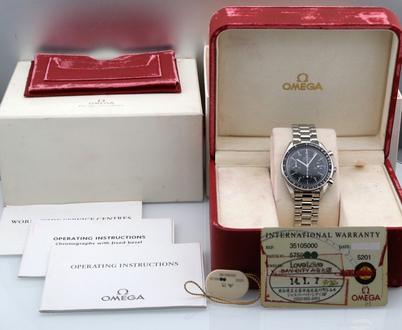 2001 ca. Omega ref. 35105000 Speedmaster Automatico Reduced 39 mm. Scatola+Libretto+Garanzia+Revisione Omega - immagine 17