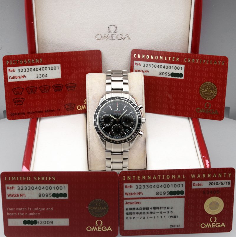 2010 Omega ref. 32330404001001 Speedmaster Date 1957 Japan Limited, Scatola e Garanzia Originale - immagine 17